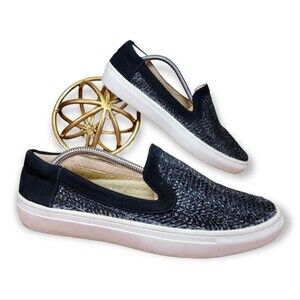 Sbicca Rafa sneakers black textured loafers slip on Size 8.5